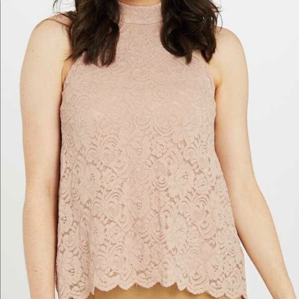 NWT Altar’d State Mauve Lace Roxanne Top Med